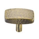 M Marcus Heritage Brass Hammered Design Rectangular Cabinet Knob 41mm